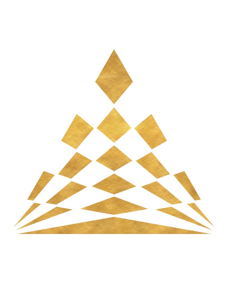 Golden Geometric Pyramid by Emiliano Deificus — canvas wall art