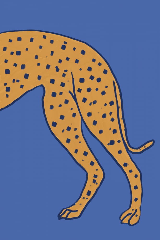 Spotted Cheetah on Blue by The Art Concept — canvas wall art