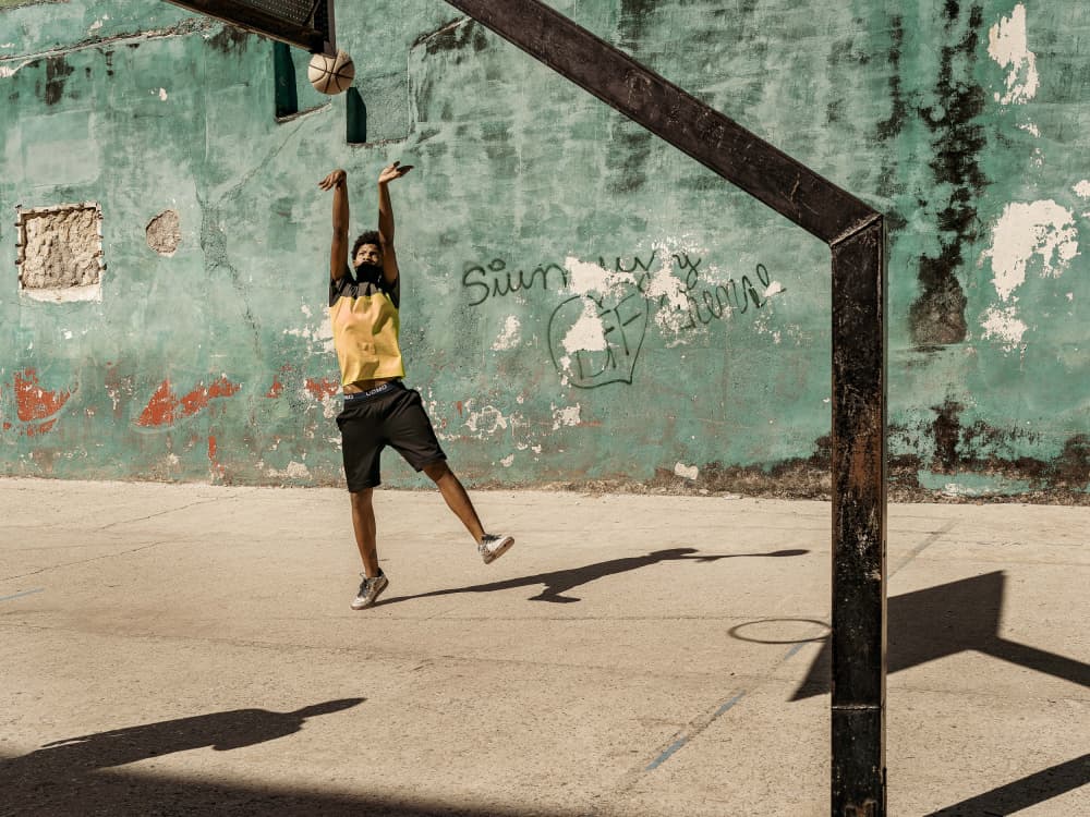 Street Ball Jump Shot by Andy Bauer — canvas wall art