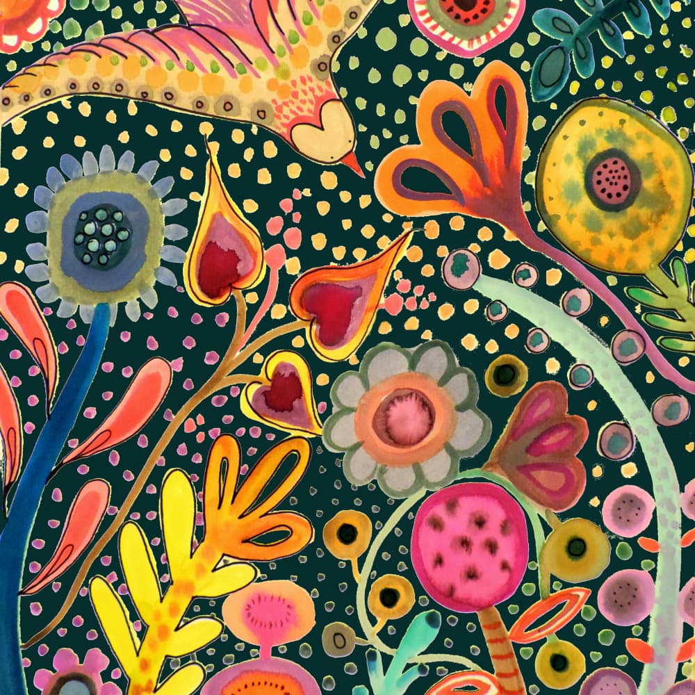Whimsical Garden Bird by Sylvie Demers — canvas wall art