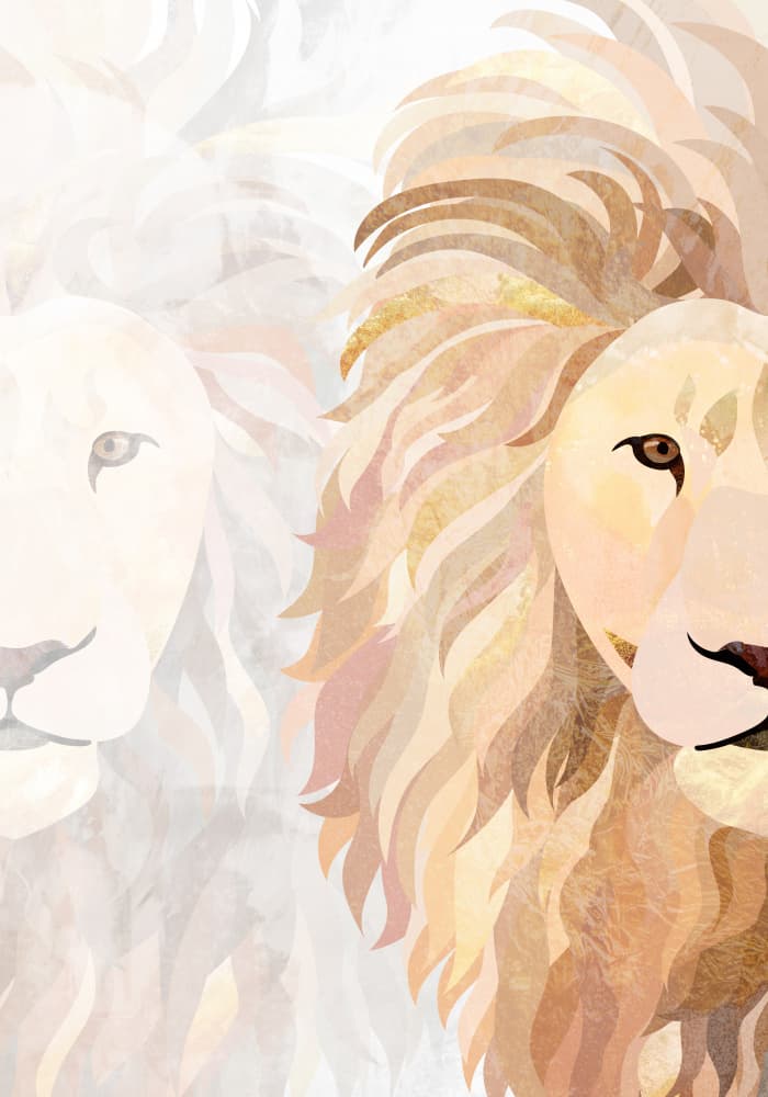 Golden Lion Spirit by Sarah Manovski — canvas wall art