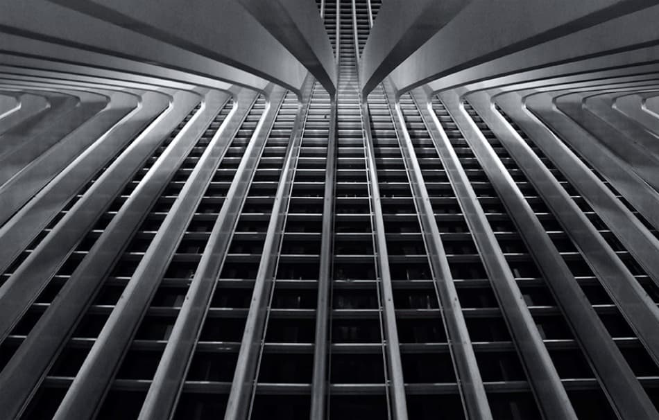 Monochrome Architectural Rhythm by Jef Van den Houte — canvas wall art