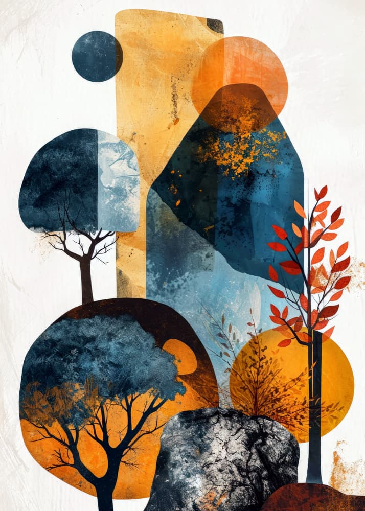 Abstract Autumn Landscape by Justyna Jaszke — canvas wall art