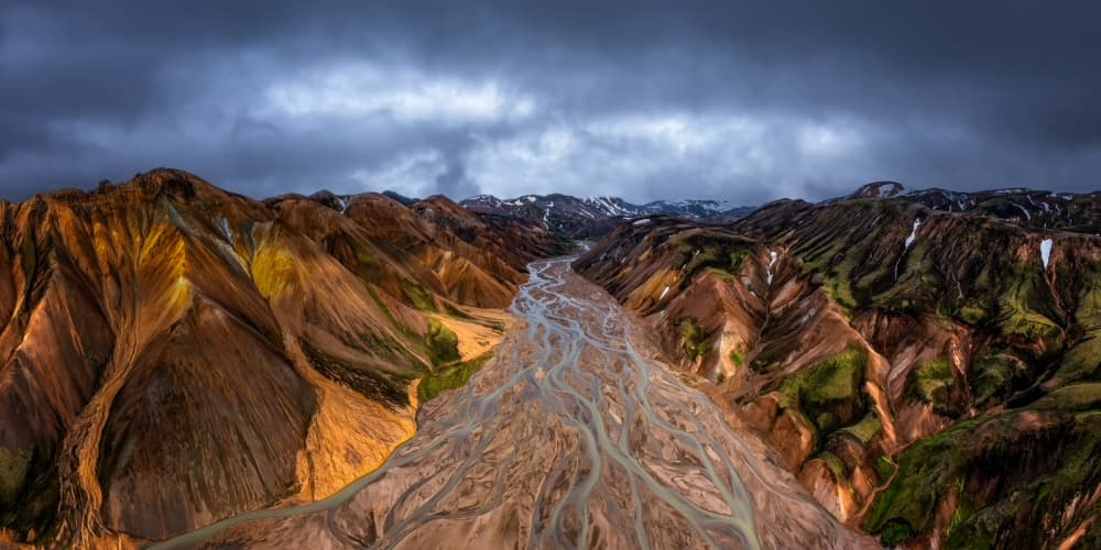 Dramatic Mountain River Valley by Hanping Xiao — canvas wall art