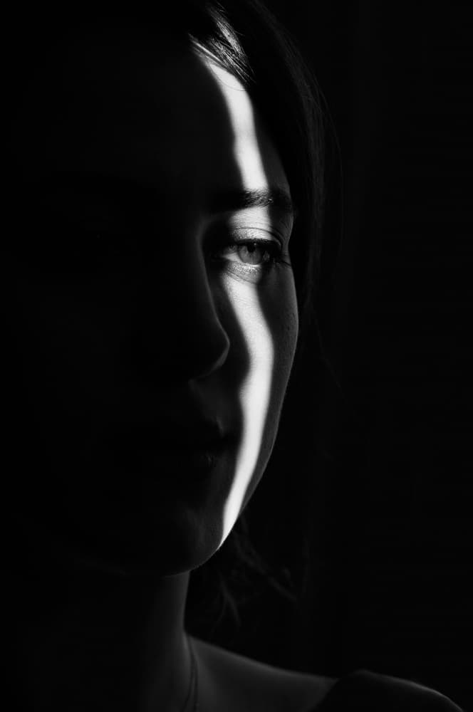 Woman in Shadow and Light by Saeed Zamani — canvas wall art