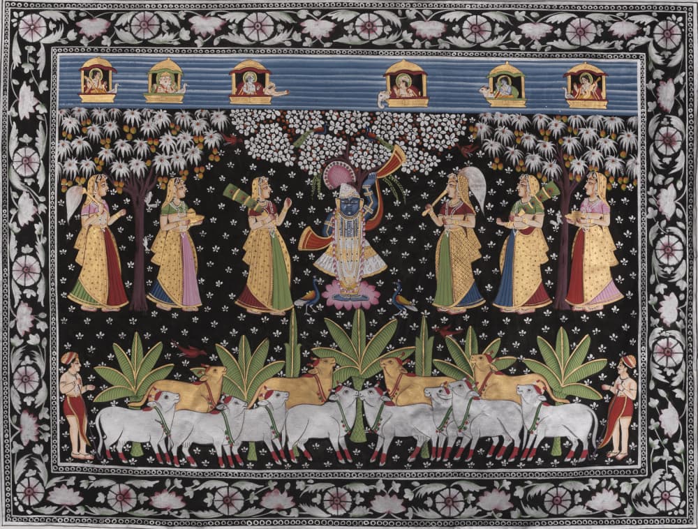 Krishna Gopis and Cows by IMAGINEERS STUDIO — canvas wall art