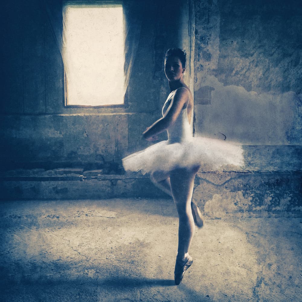 Dramatic Ballet Pose by Roswitha Schleicher-Schwarz — canvas wall art
