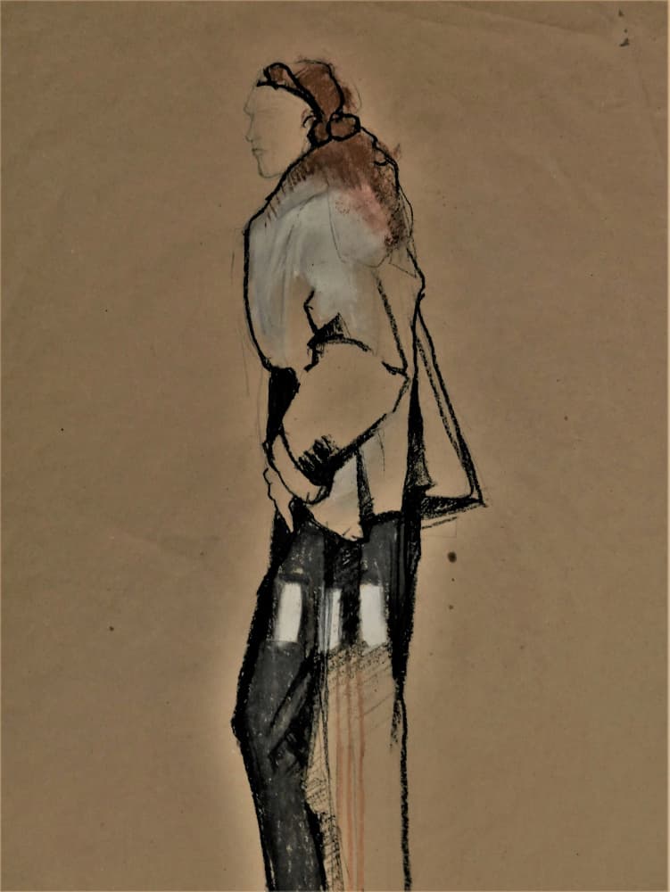 Standing Woman Sketch by Doris Schmitz — canvas wall art