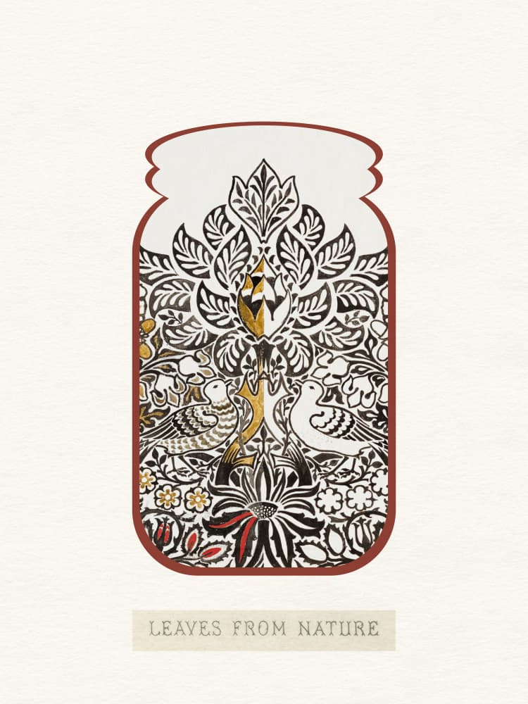 Golden Botanical Jar by Wild Violets — canvas wall art