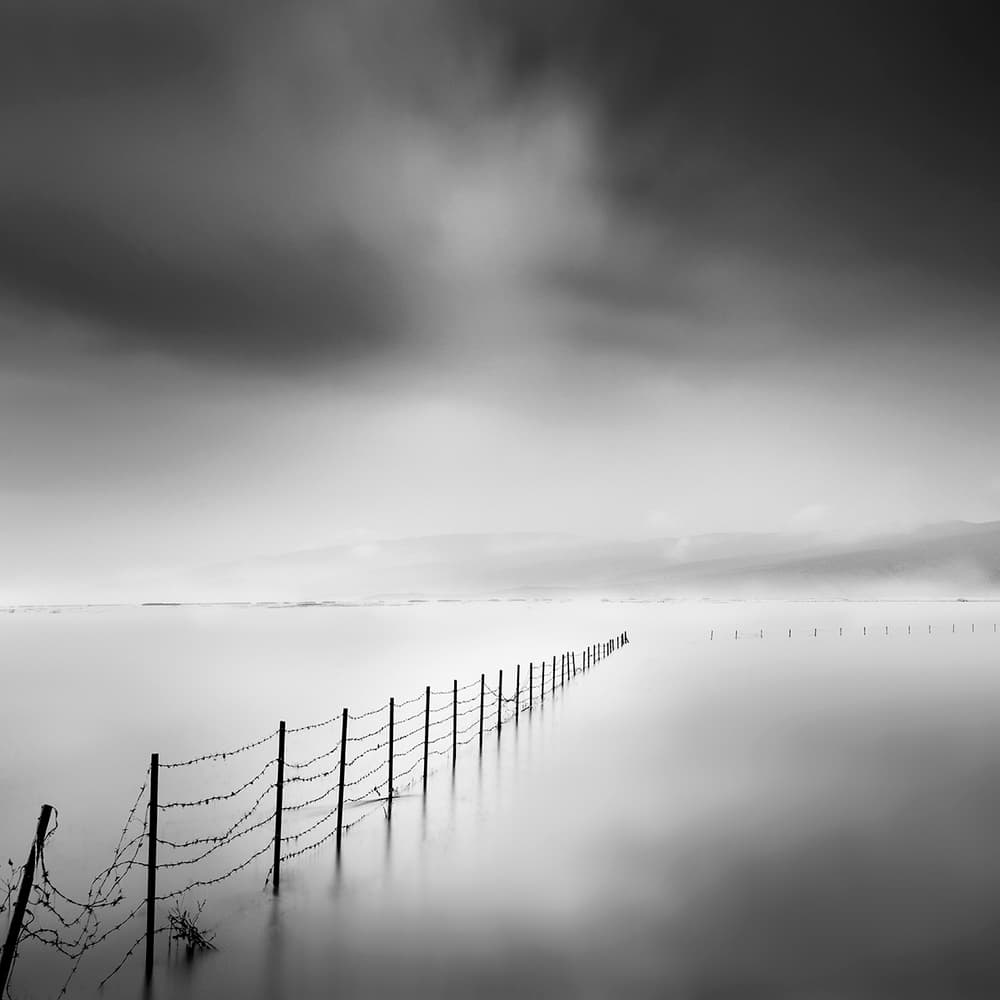 Misty Fence Horizon by George Digalakis — canvas wall art