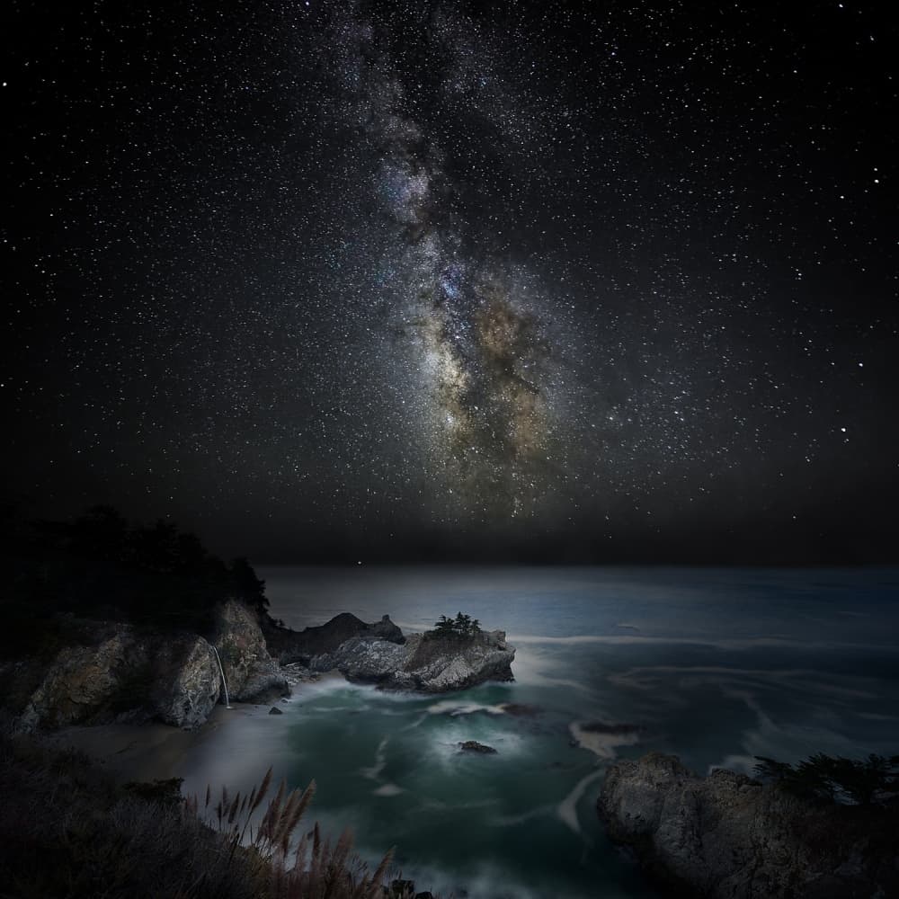 Milky Way Over Ocean Coast by John Fan — canvas wall art