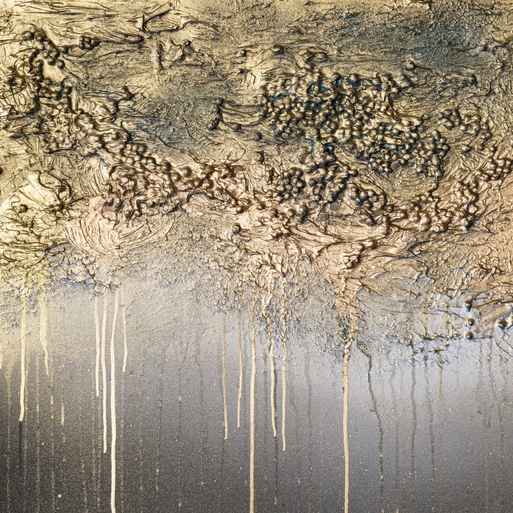 Golden Texture Drips by Anete Purina-Purite — canvas wall art