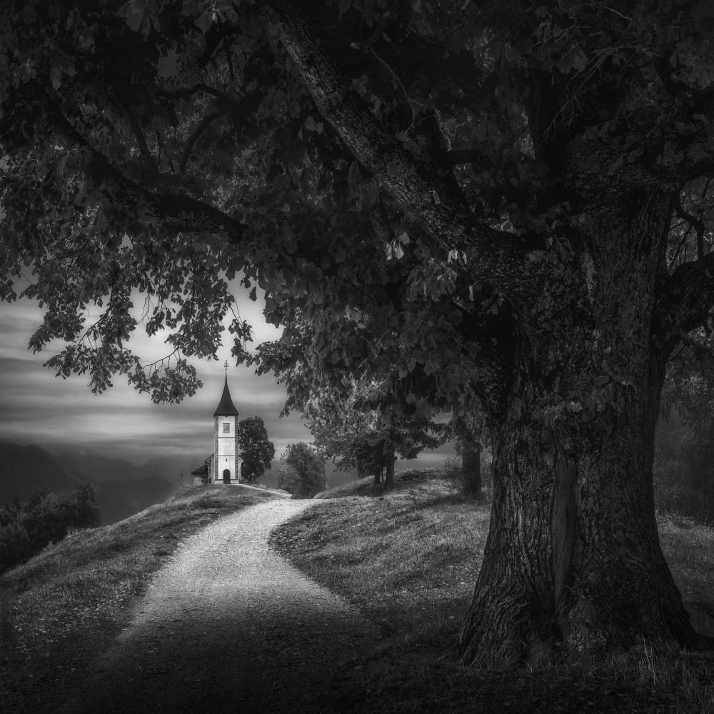Winding Path To Church Hill by Thomas de Franzoni — canvas wall art