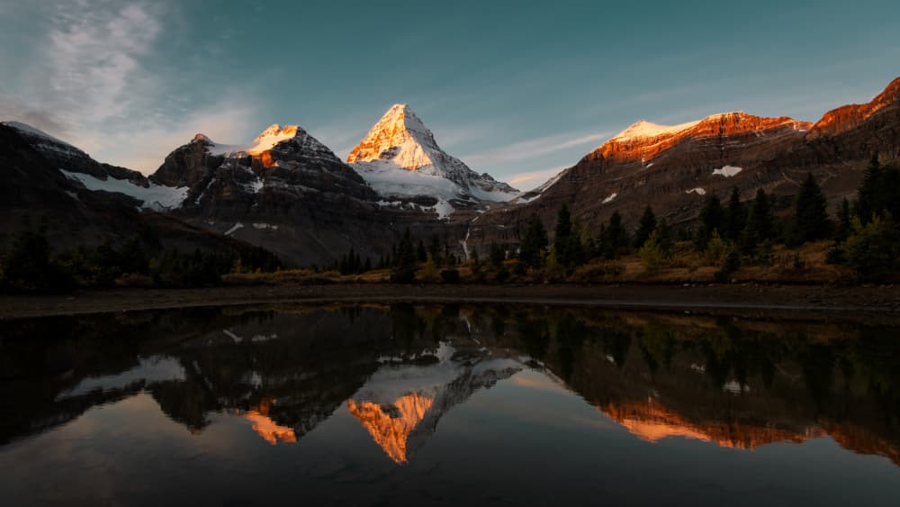 Golden Mountain Reflection by Chuanxu Ren — canvas wall art