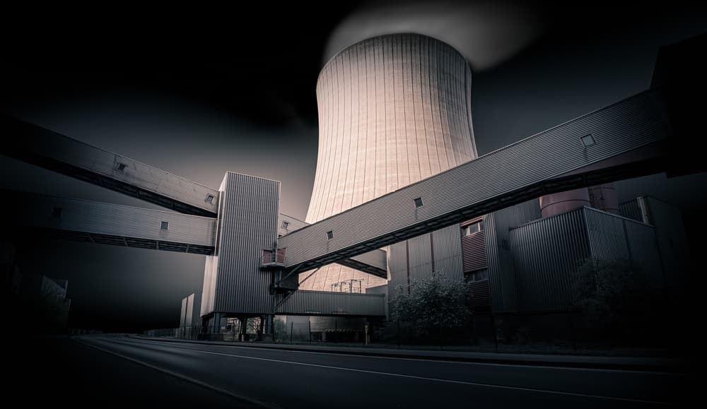 Moody Industrial Tower by Jörg Vollrath — canvas wall art