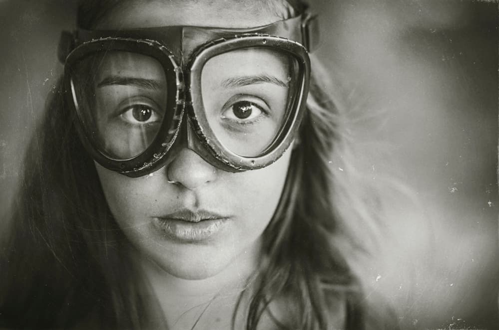 Vintage Goggles Girl by Desislava Ignatova — canvas wall art