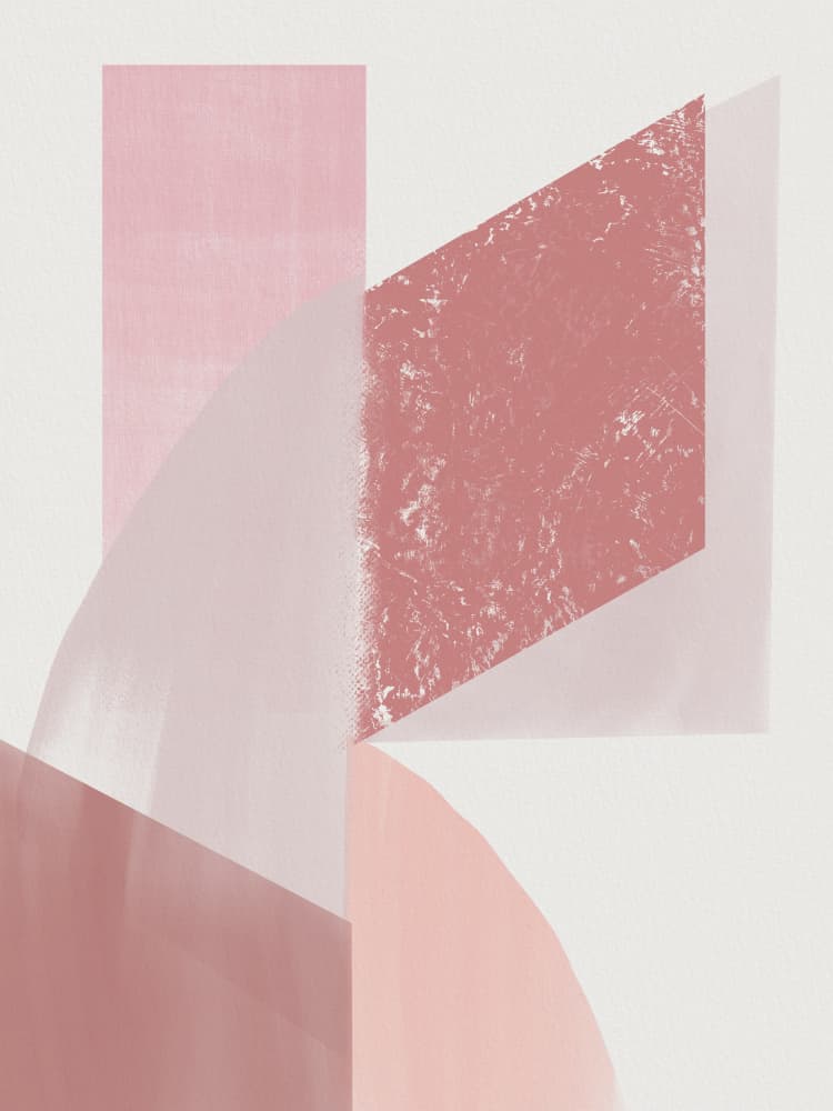 Pink Abstract Shapes by Little Dean — canvas wall art