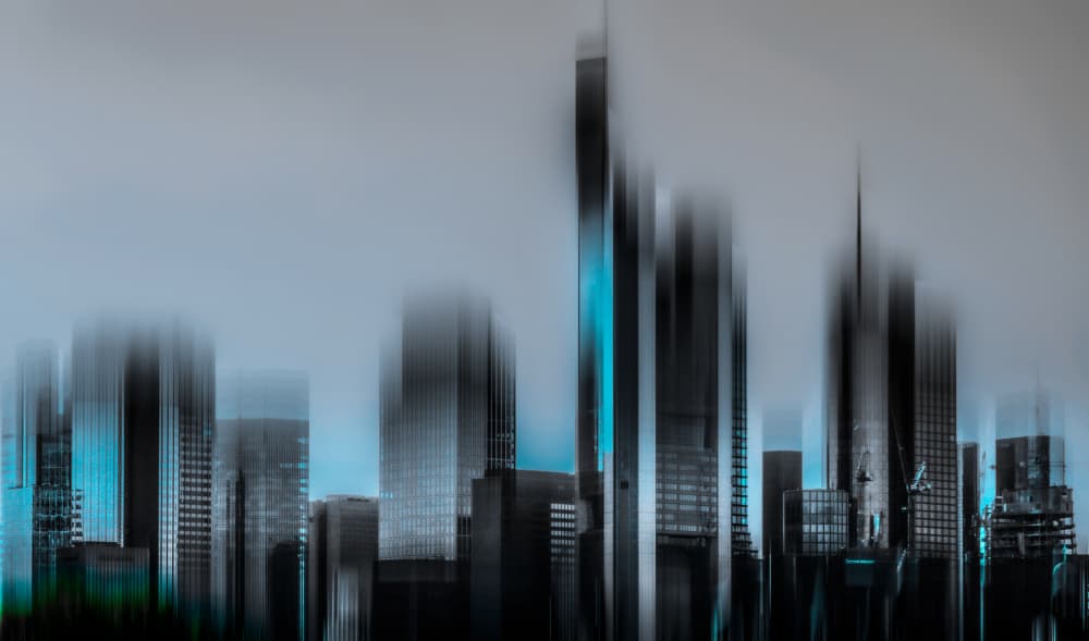 Blue City Motion by Stephan Rückert — canvas wall art