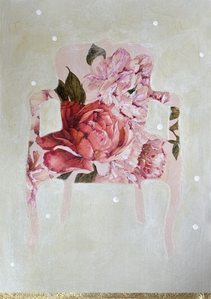 Romantic Floral Chair by Karenina Fabrizzi — canvas wall art