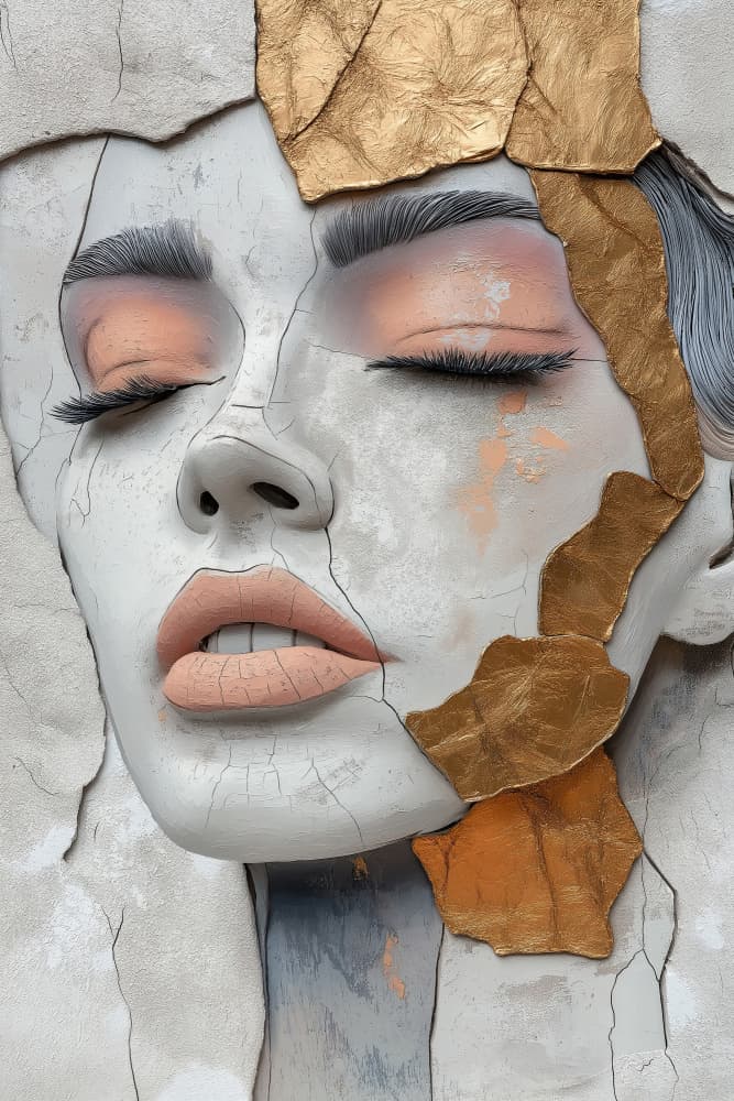 Golden Cracked Beauty by Mauro — canvas wall art