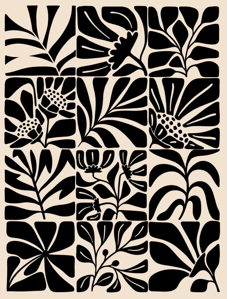 Abstract Botanical Squares by Sanne Paul — canvas wall art