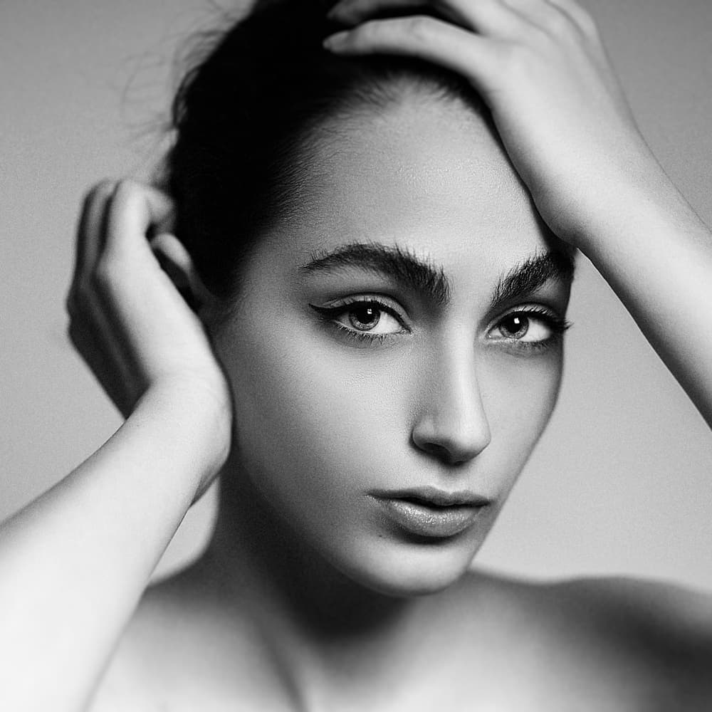 Monochrome Beauty Gaze by Amin Hamidnezhad — canvas wall art