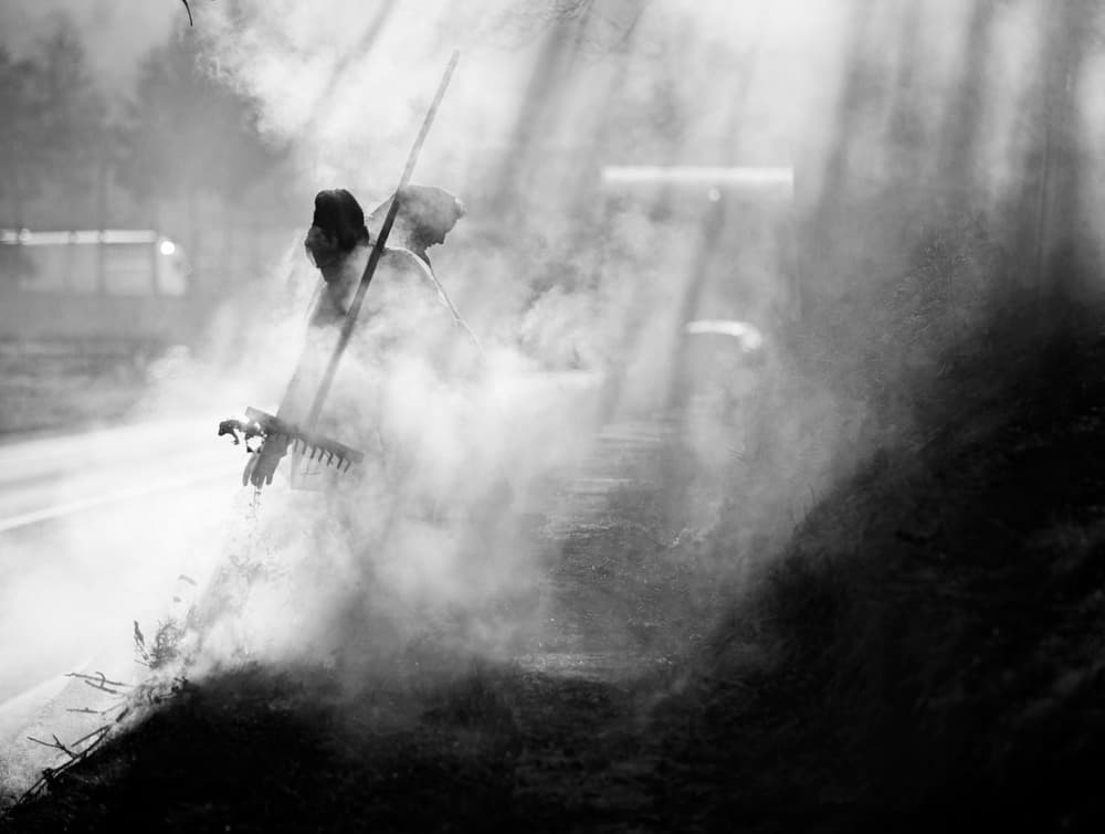 Smoky Morning Rake by Julien Oncete — canvas wall art