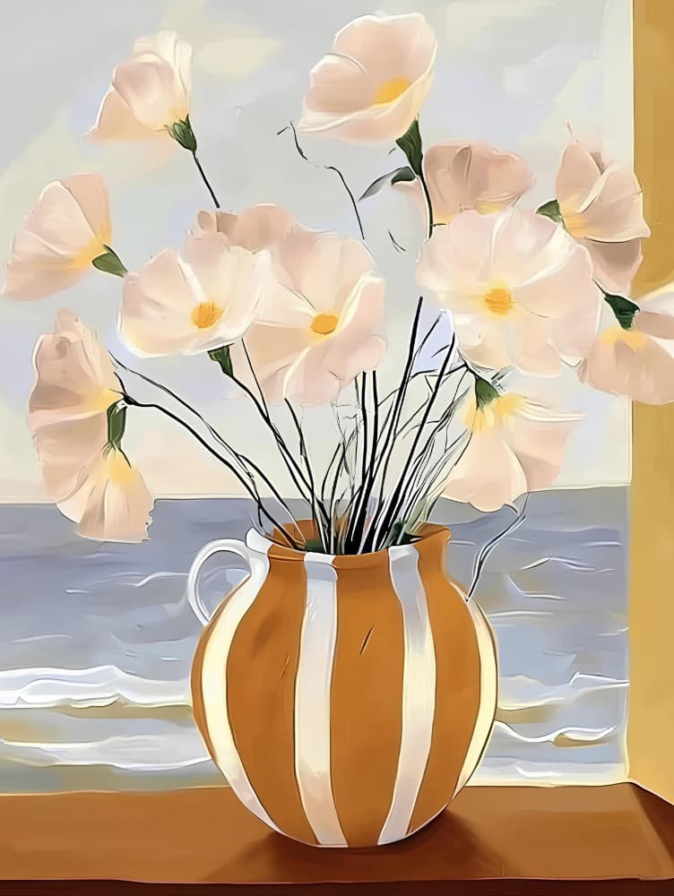 Coastal Window Blooms by Avanesova Elena — canvas wall art