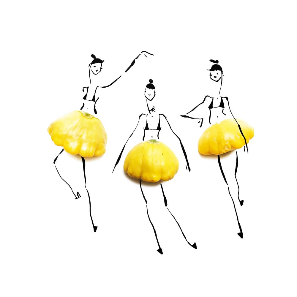 Whimsical Squash Dancers by Gretchen Roehrs — canvas wall art