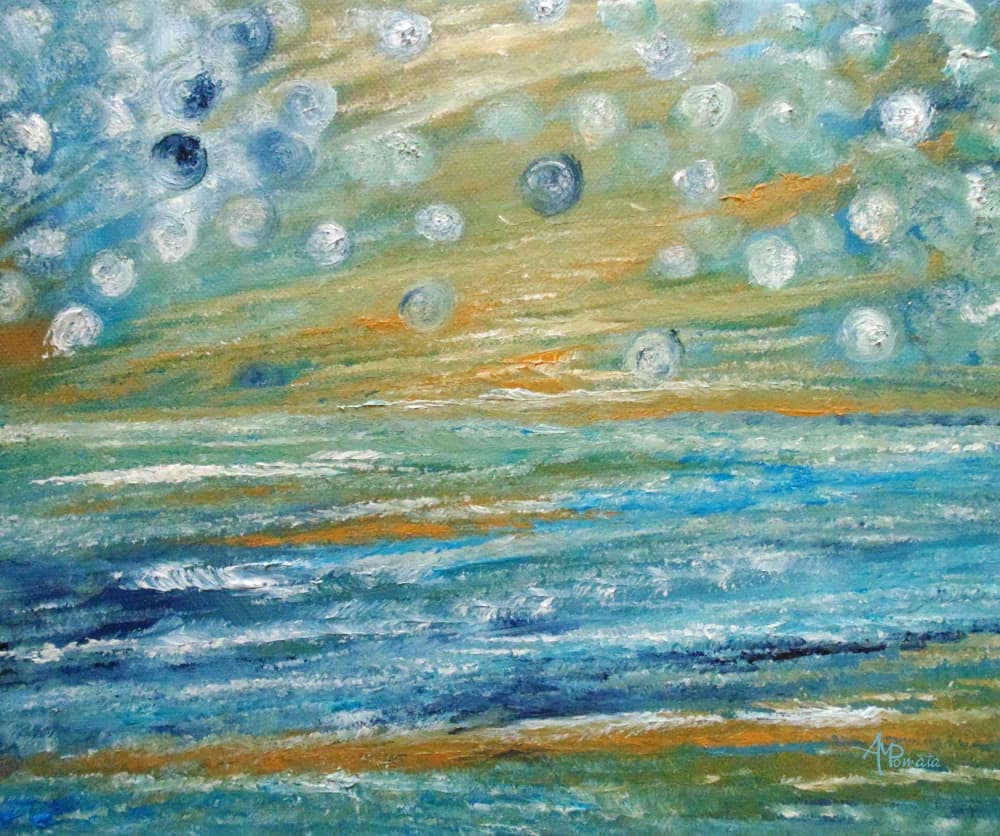 Dreamy Aqua Bubbles by Angeles M. Pomata — canvas wall art