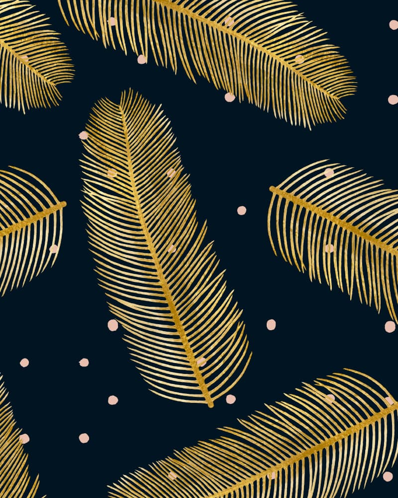 Golden Palm Pattern by Uma Gokhale — canvas wall art