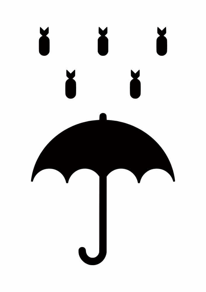 Bomb Rain Umbrella by Patryk Krygowski — canvas wall art