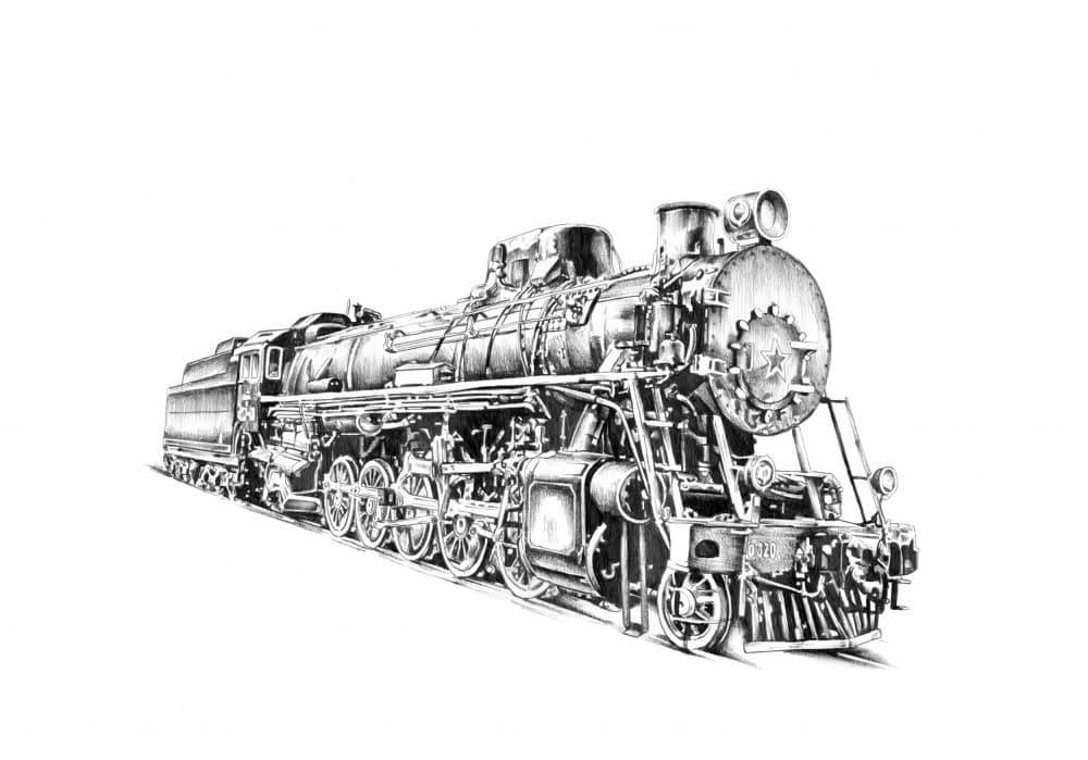 Vintage Steam Locomotive by Kulik — canvas wall art