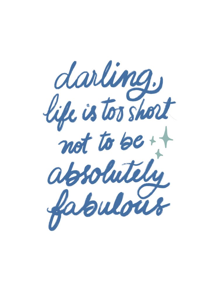 Life Is Too Short Blue by Anis Illustration — canvas wall art
