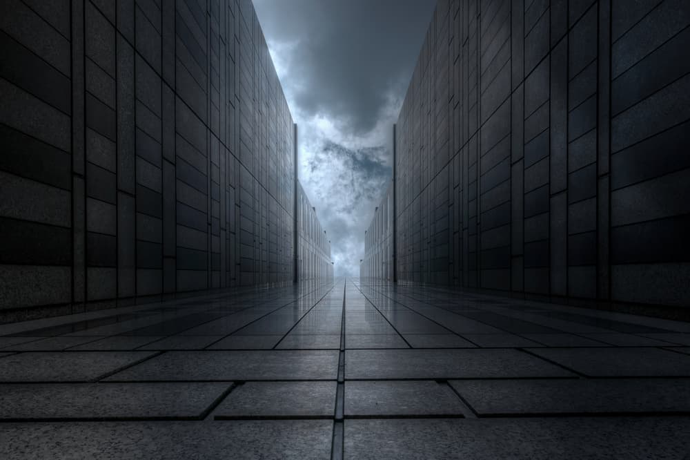 Dark Urban Path by Tomoshi Hara — canvas wall art