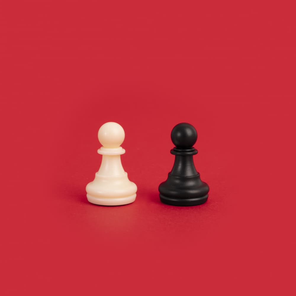 White and Black Pawns by Julia Ramiro — canvas wall art