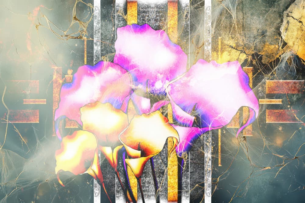 Glowing Abstract Flowers by Rafal Kulik — canvas wall art