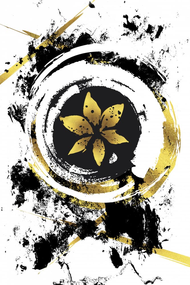 Golden Abstract Enso by Melanie Viola — canvas wall art