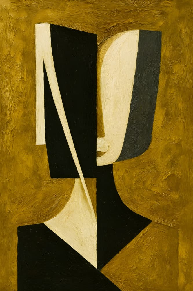 Abstract Geometric Woman by HUGO — canvas wall art