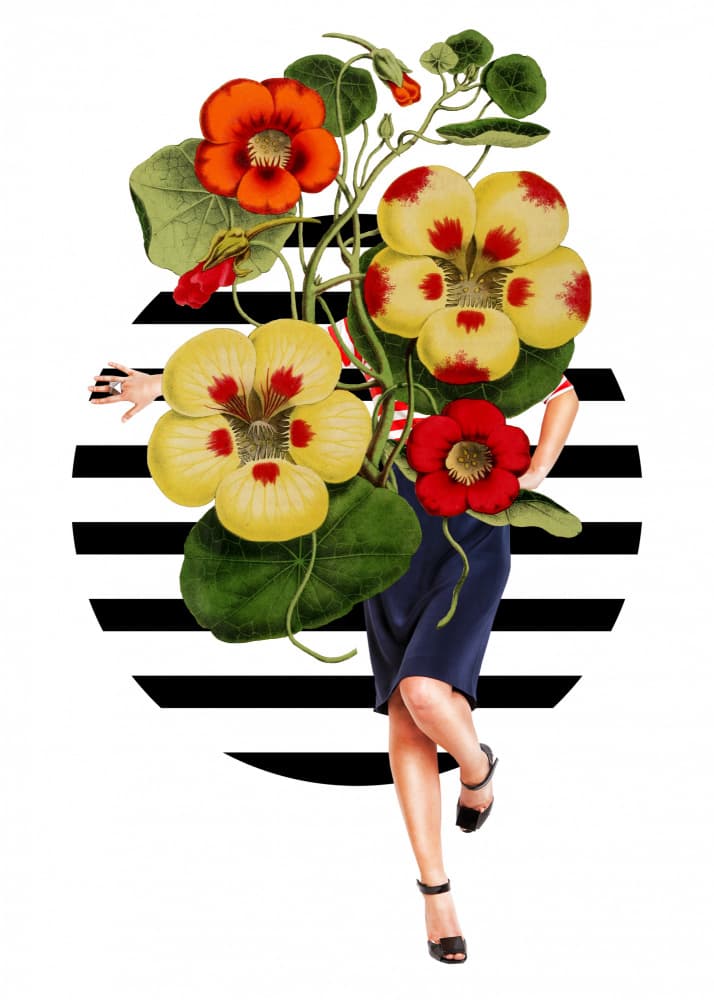 Modern Floral Fashion by Marja van den Hurk — canvas wall art