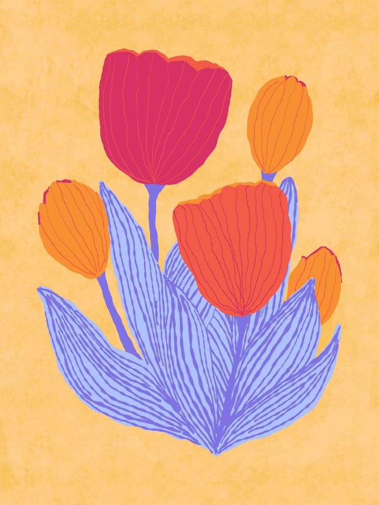 Colorful Tulip Garden by Aliya Putrus — canvas wall art