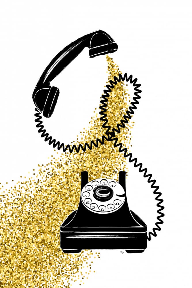 Rotary Phone Glamour by Martina — canvas wall art