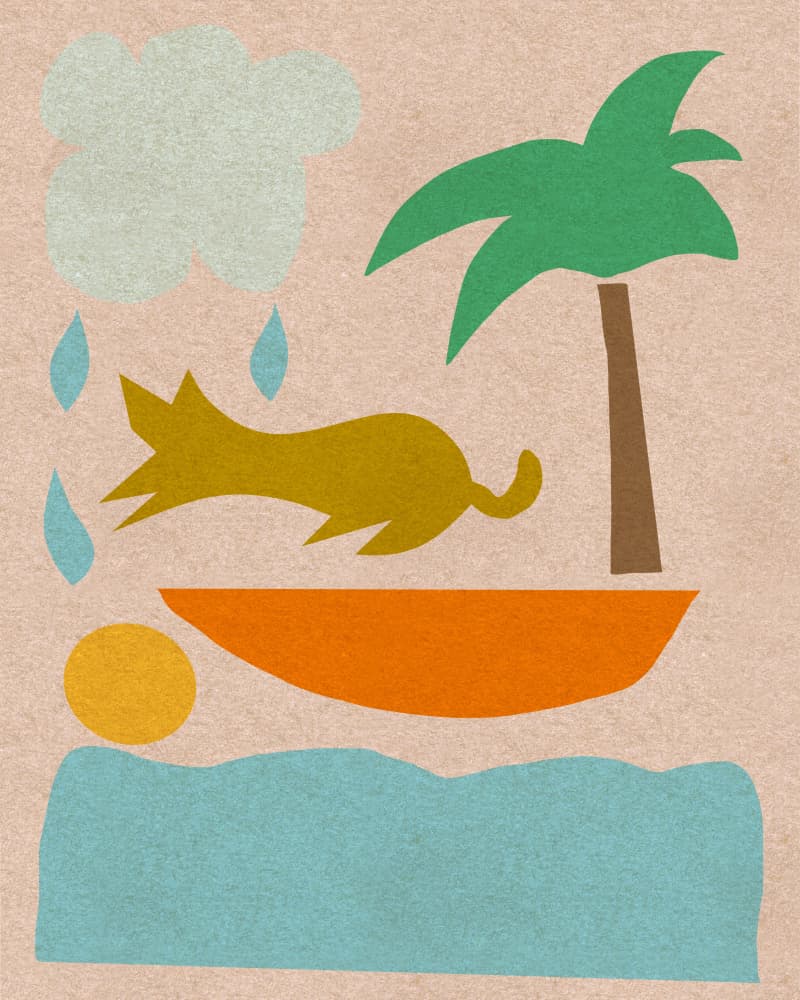 Whimsical Island Dog by Josie George — canvas wall art