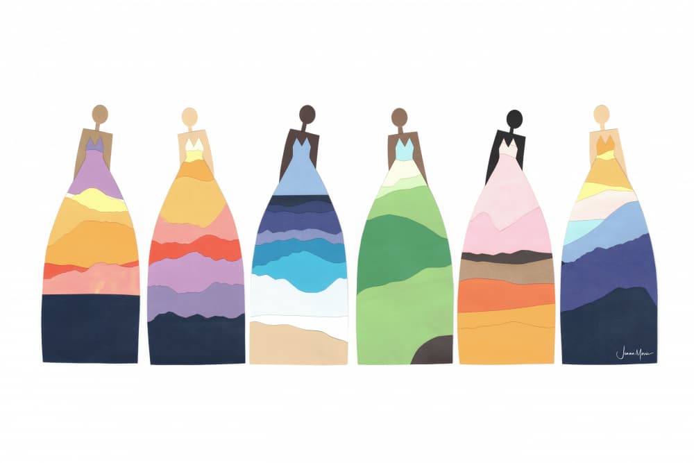 Diverse Earth Dresses by Jemma Morris — canvas wall art