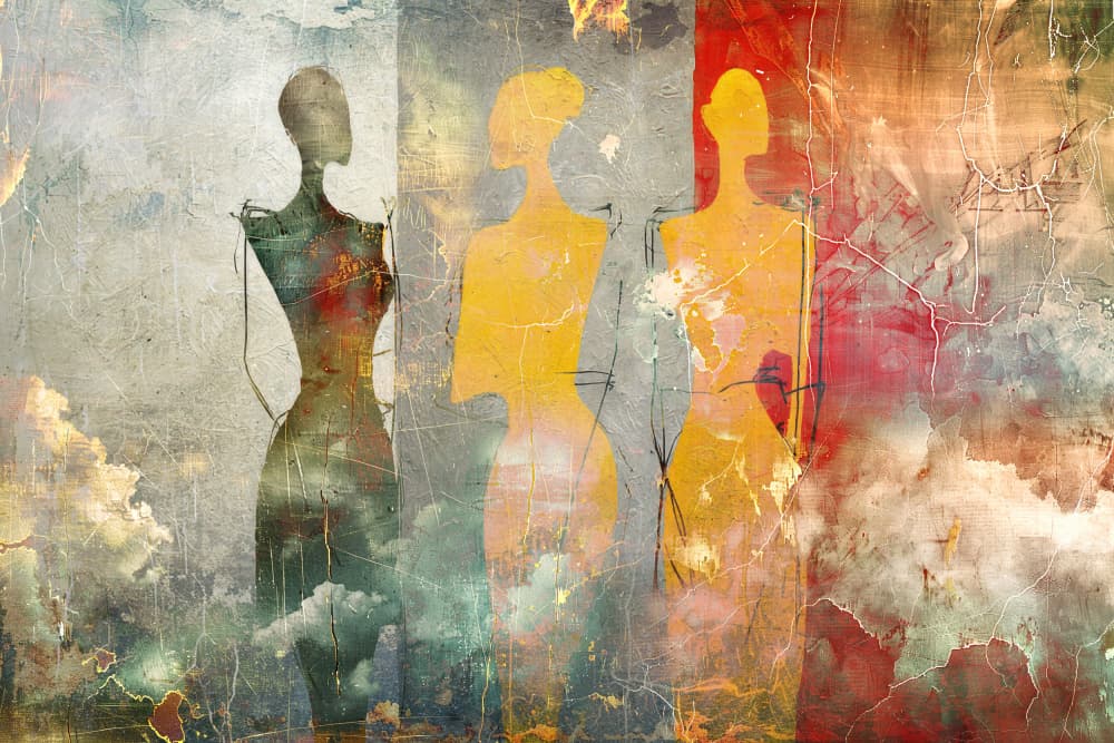 Textured Fashion Silhouettes by Rafal Kulik — canvas wall art