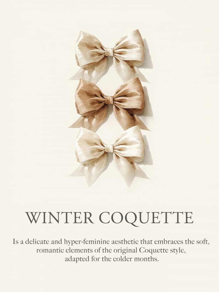 Winter Coquette Bows by Elizabeth C — canvas wall art