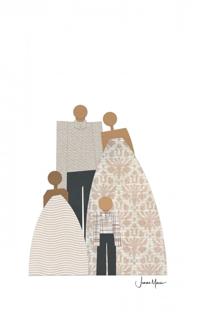 Stylized Family Portrait by Jemma Morris — canvas wall art