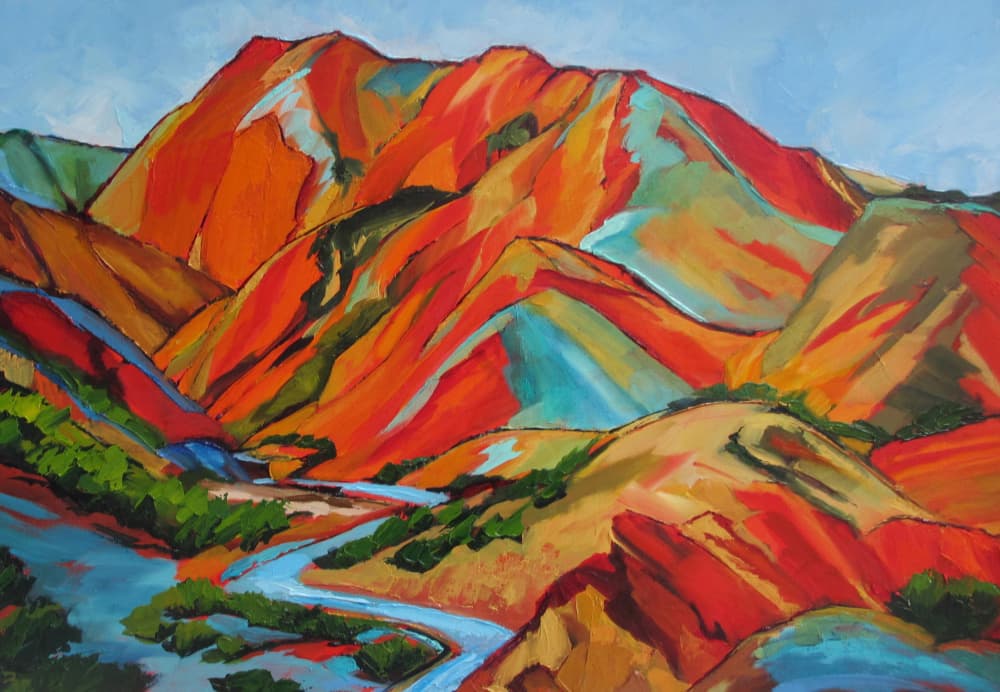 Vibrant Mountain River by Maxine Shore — canvas wall art