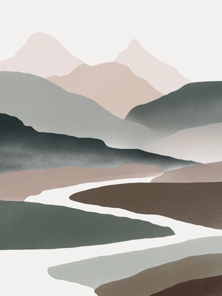 Minimalist Mountain Landscape by Little Dean — canvas wall art