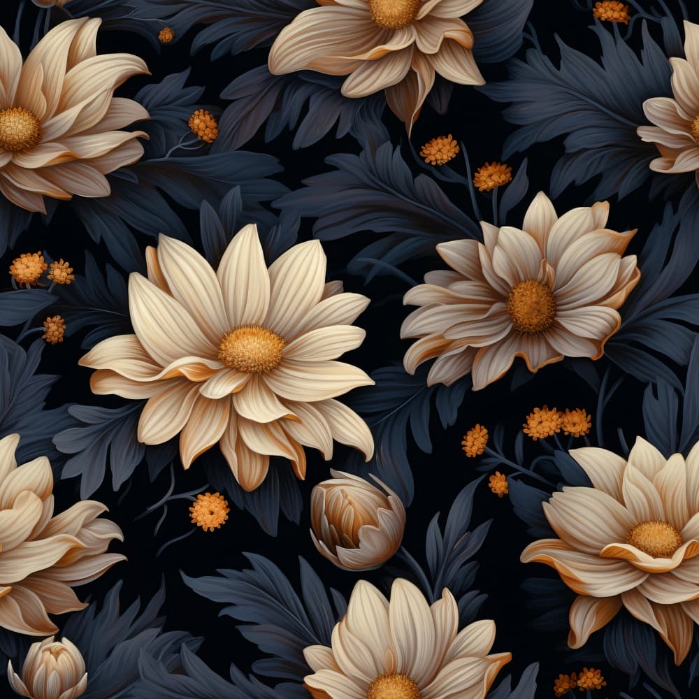 Dark Floral Elegance by Bilge Paksoylu — canvas wall art